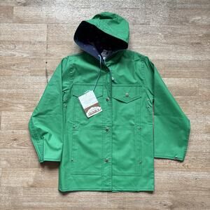 Deadstock Vintage 80s 90s Cloud 9 Reversible Raincoat Green Strawberry Sz Small